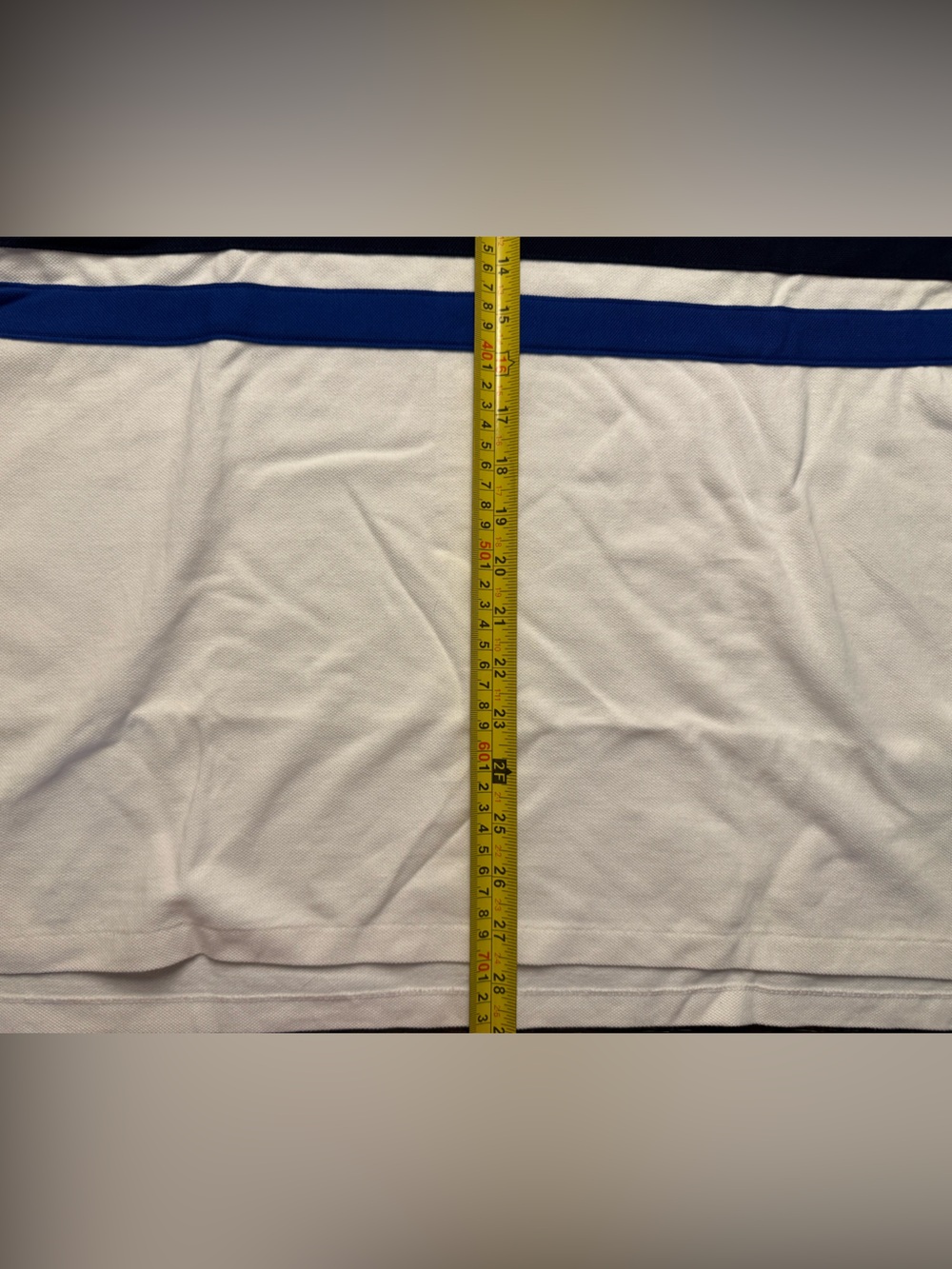 Polo Ralph Lauren Large Custom Slim Fit Big Pony Crest White Blue Rugby No. 1 - Picture 8 of 10